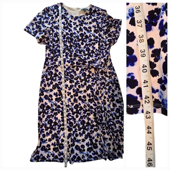 Lauren Ralph Lauren Floral Dress Waist Knot Stretch Jersey Knee Length sz 18W - Picture 6 of 10